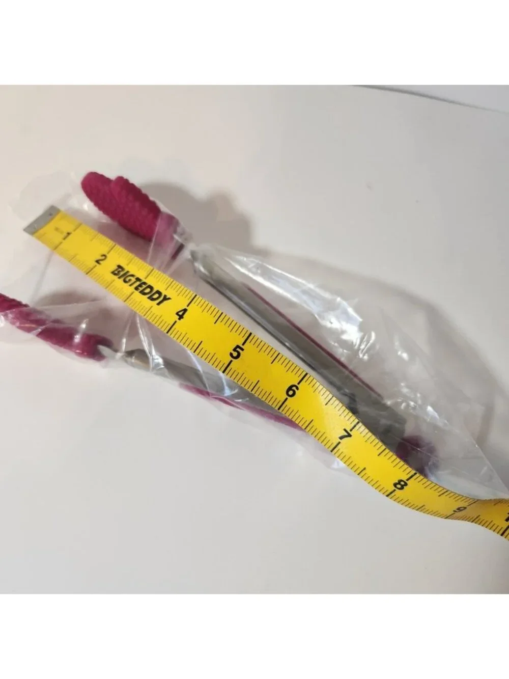 Pampered‎ Chef Mini Mitten Tongs Stainless Steel Silicone Magenta Pink 8 Inch